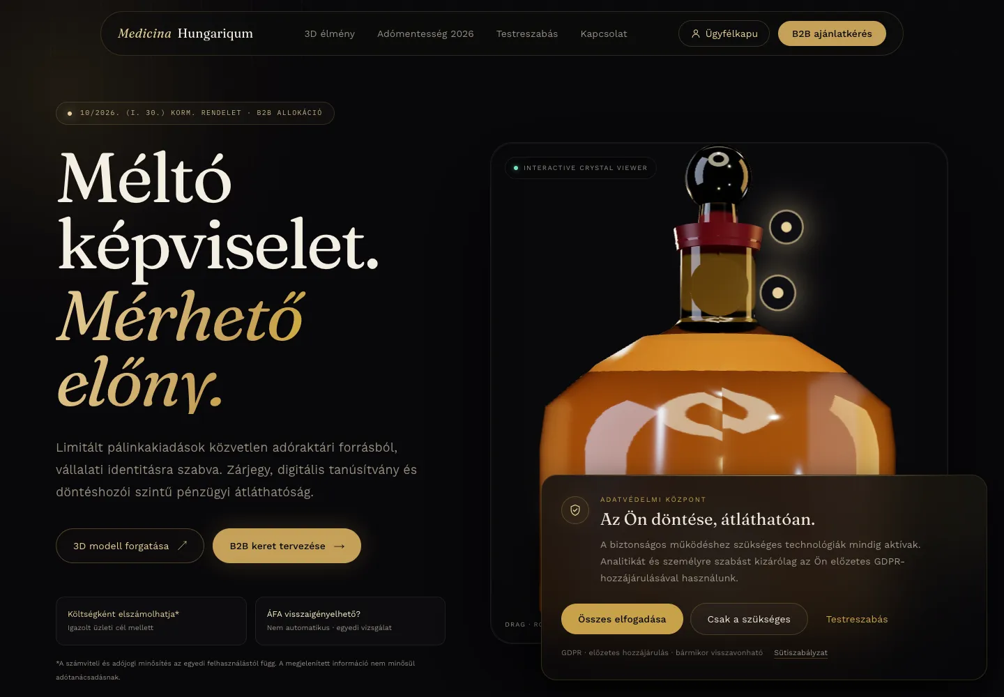 Medicina Hungariqum weboldalának előnézete
